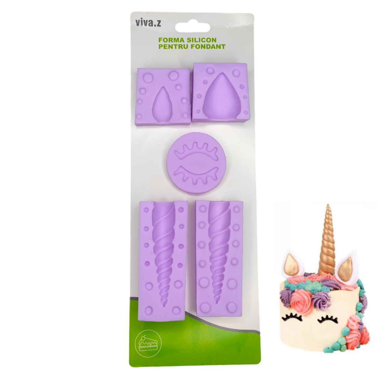 Forma silicon pentru pasta de zahar fondant Set Unicorn