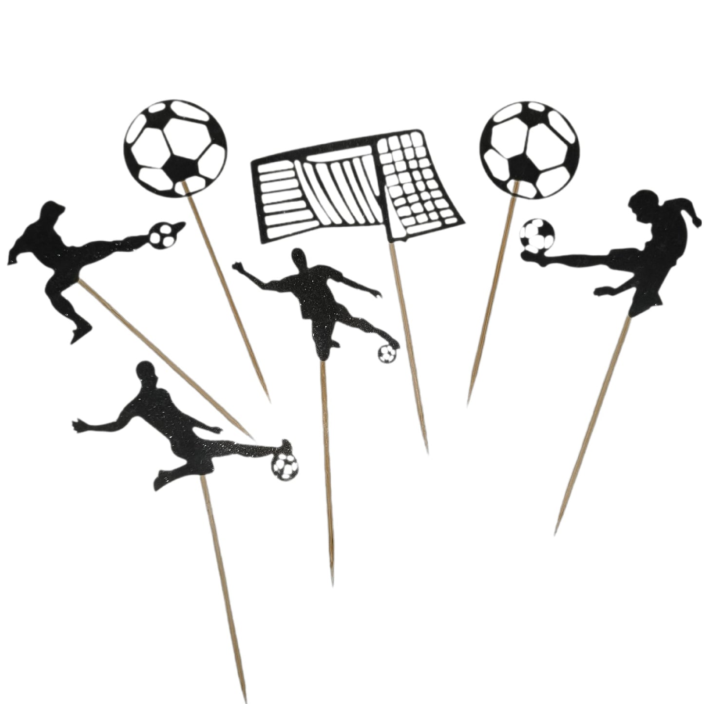 Set Topper Negru Sclipici Fotbal Model 4