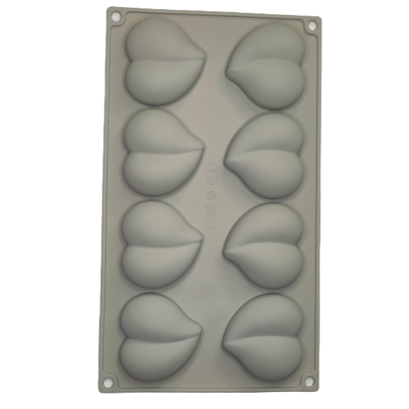 Forma Silicon - 8 Inimi Piersica Peach