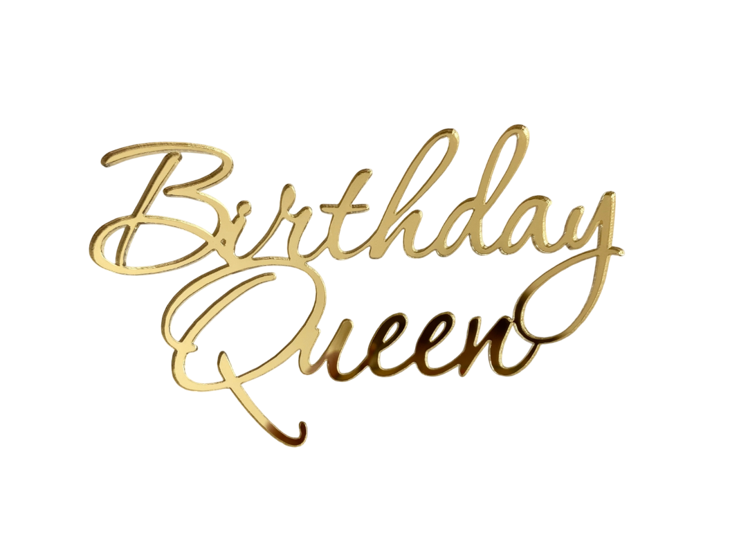 Topper Tort Acrilic Birthday Queen Auriu Model 1