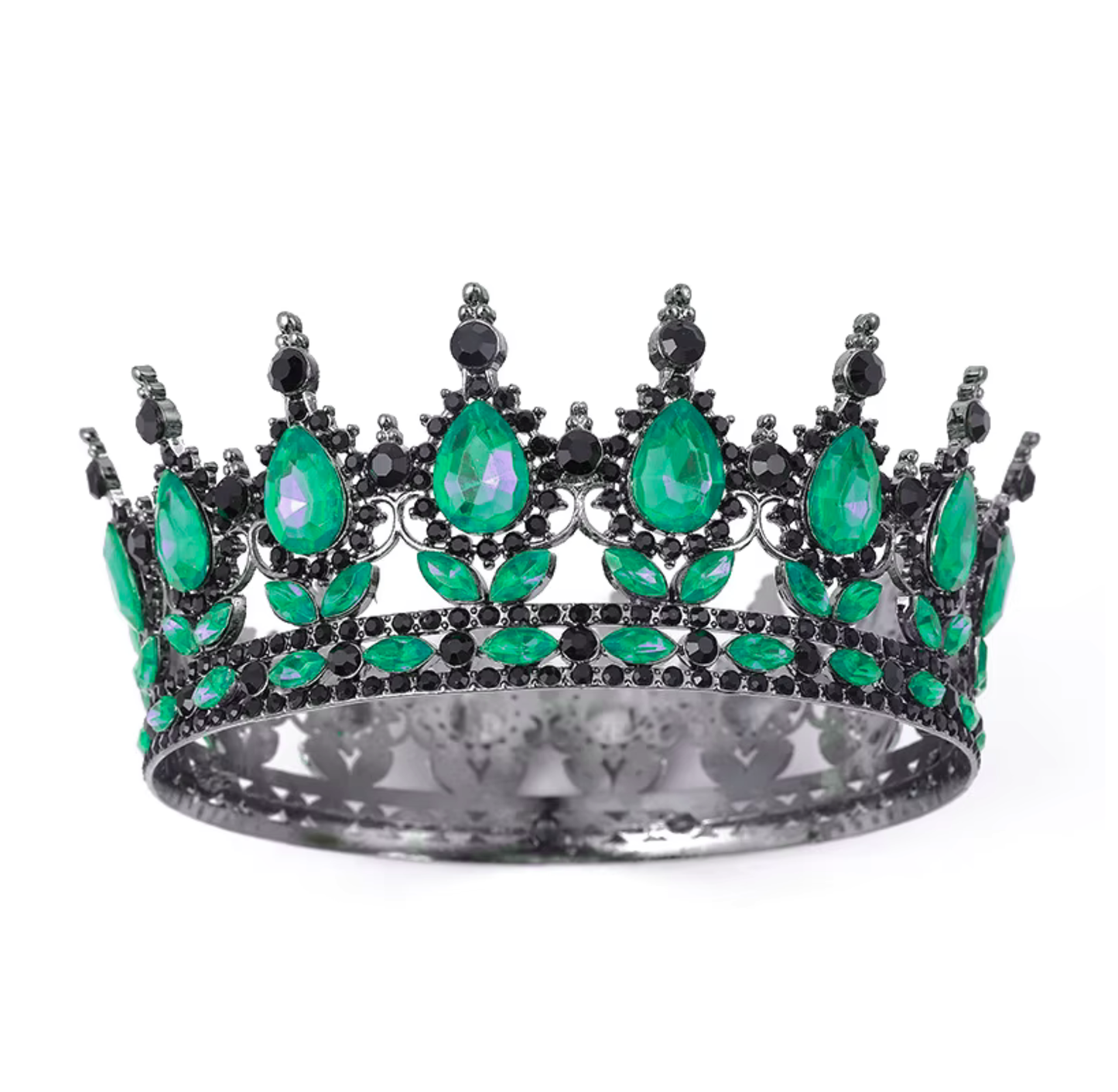 Coronita Topper Tort Negru cu Verde Smarald 15 CM