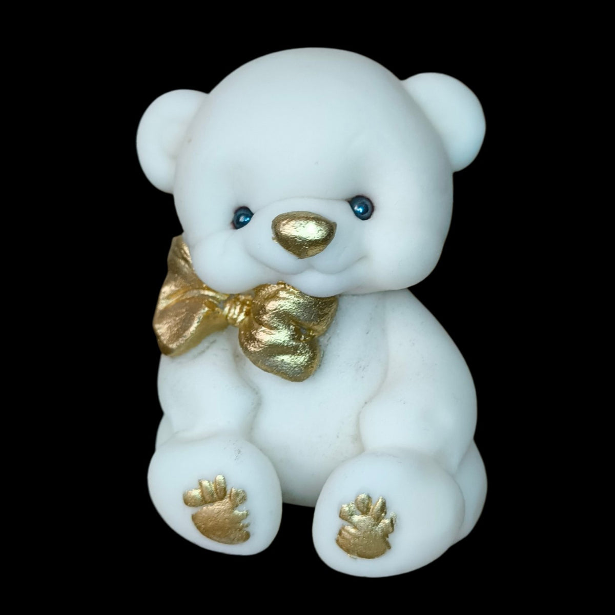 Figurina PDZ Ursulet Alb Auriu