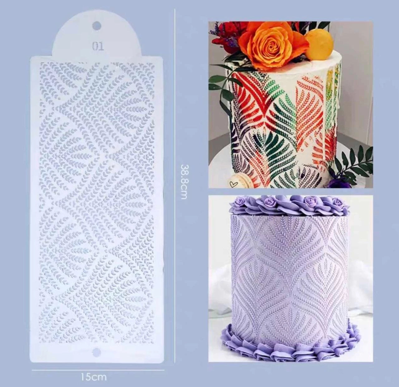 Stencil Silicon Tort Model Frunze Floral