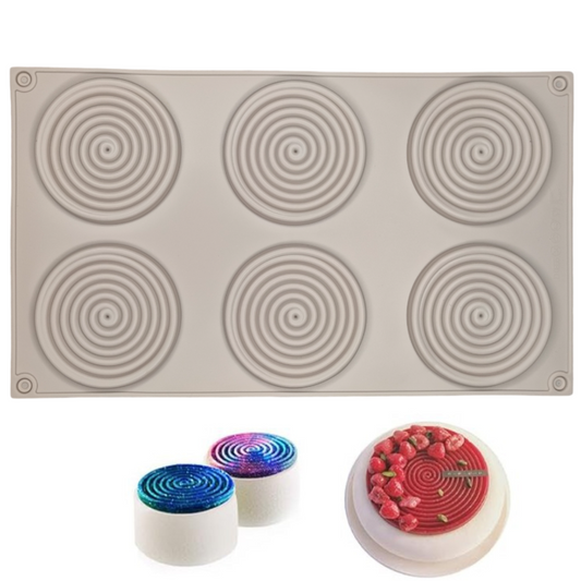 Forma silicon pentru pasta de zahar fondant spirala 6 alveole