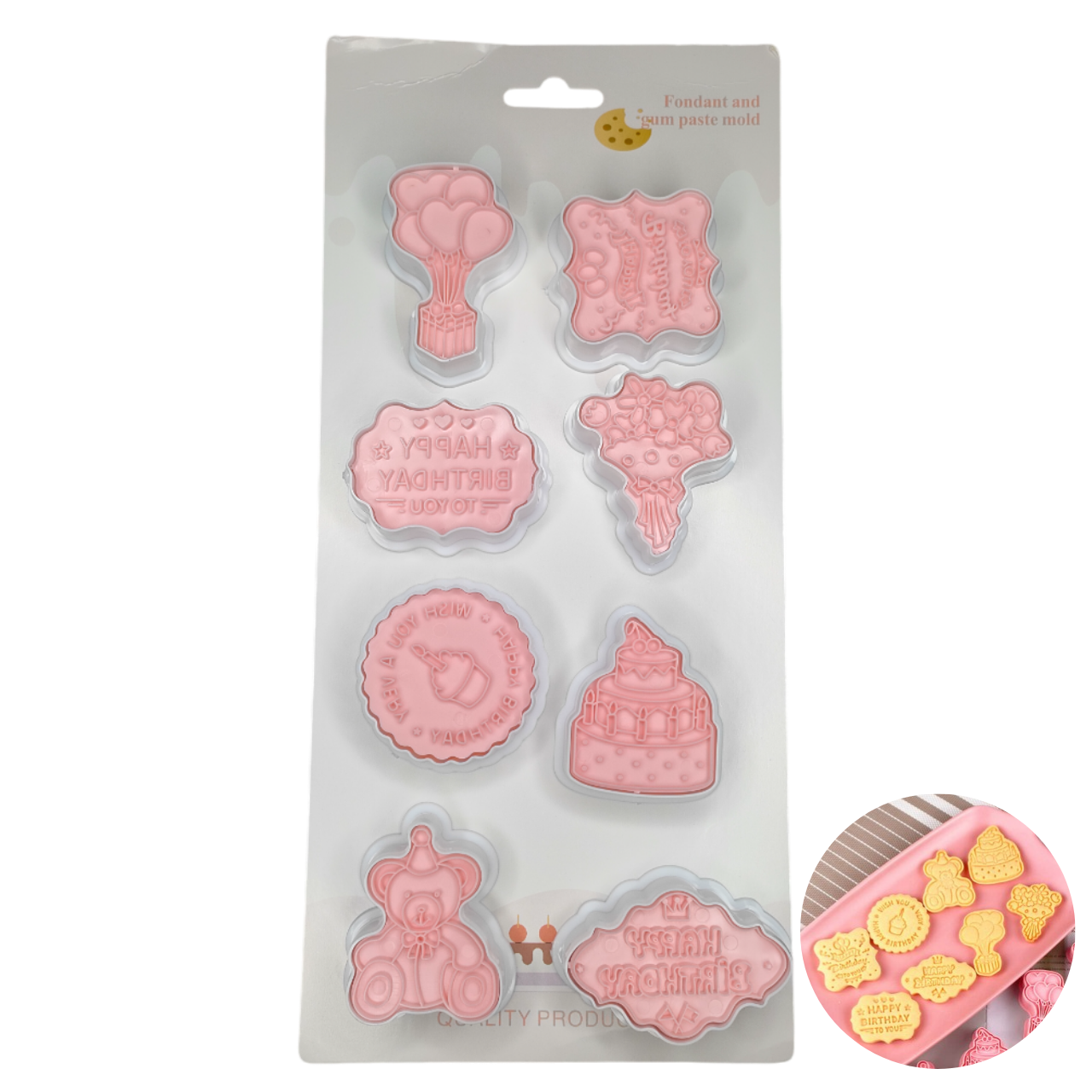 Set 8 Decupatoare Pentru Fondant Biscuiti Botez Bebe Baby Shower