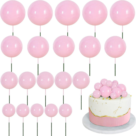 Set 20 Sfere Tort Topper Roz Baby Pink
