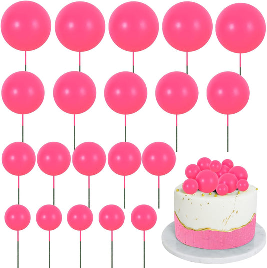 Set 20 Sfere Tort Topper Roz Intens