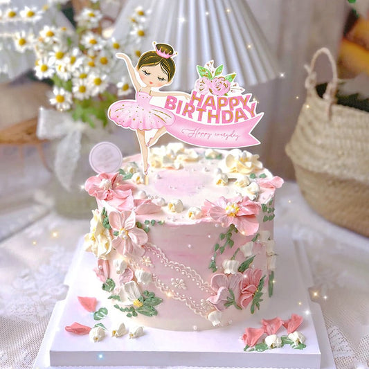 Set Complet Topper Tort Balerina Botez Zi de Nastere