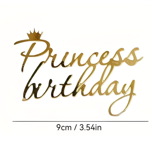 Topper Acrilic Princess Birthday Auriu