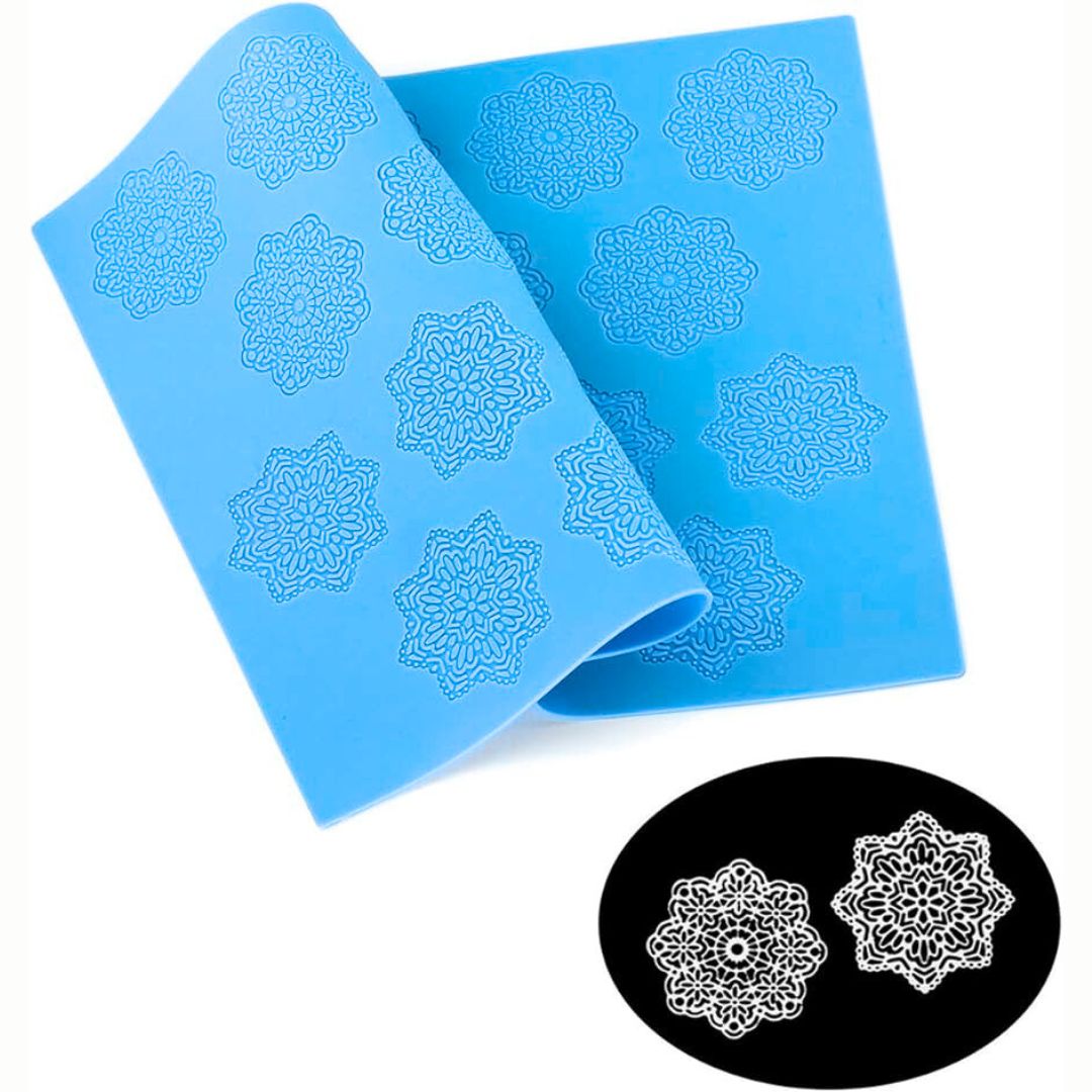 Covoras silicon dantela cu Textura "Fulg de zapada"