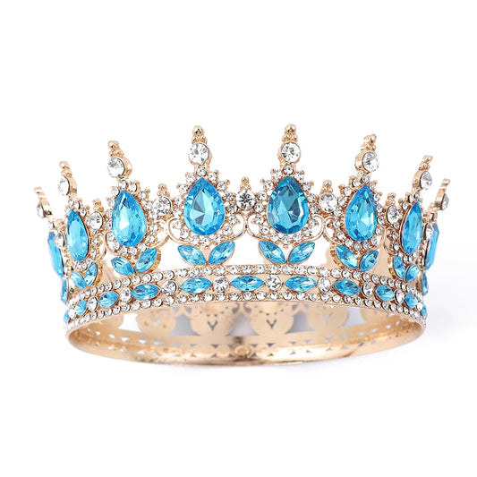 Coronita Topper Tort Auriu Baby Blue 15 CM