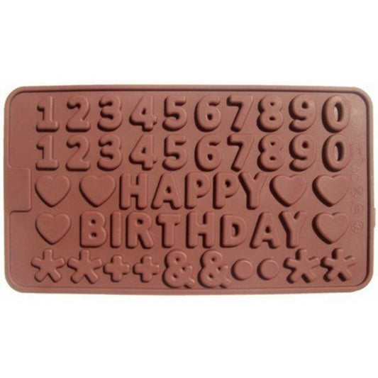 Forma Silicon Cifre Happy Birthday Inimi