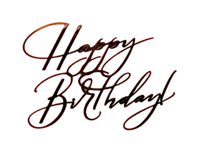 Topper Acrilic Happy Birthday Negru Model 17