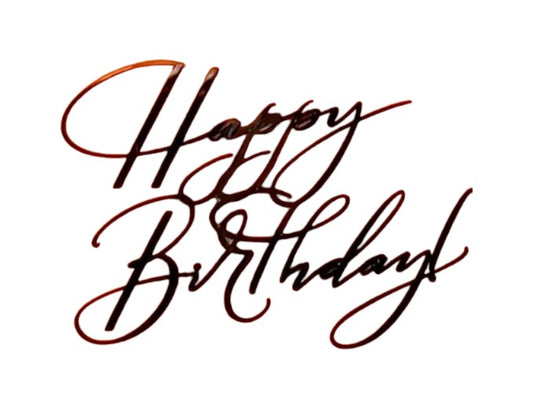 Topper Acrilic Happy Birthday Negru Model 17