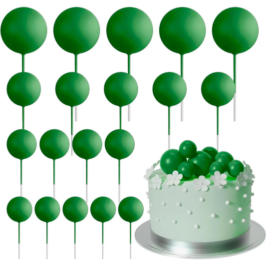 Set 20 Sfere Tort Topper Verde Inchis