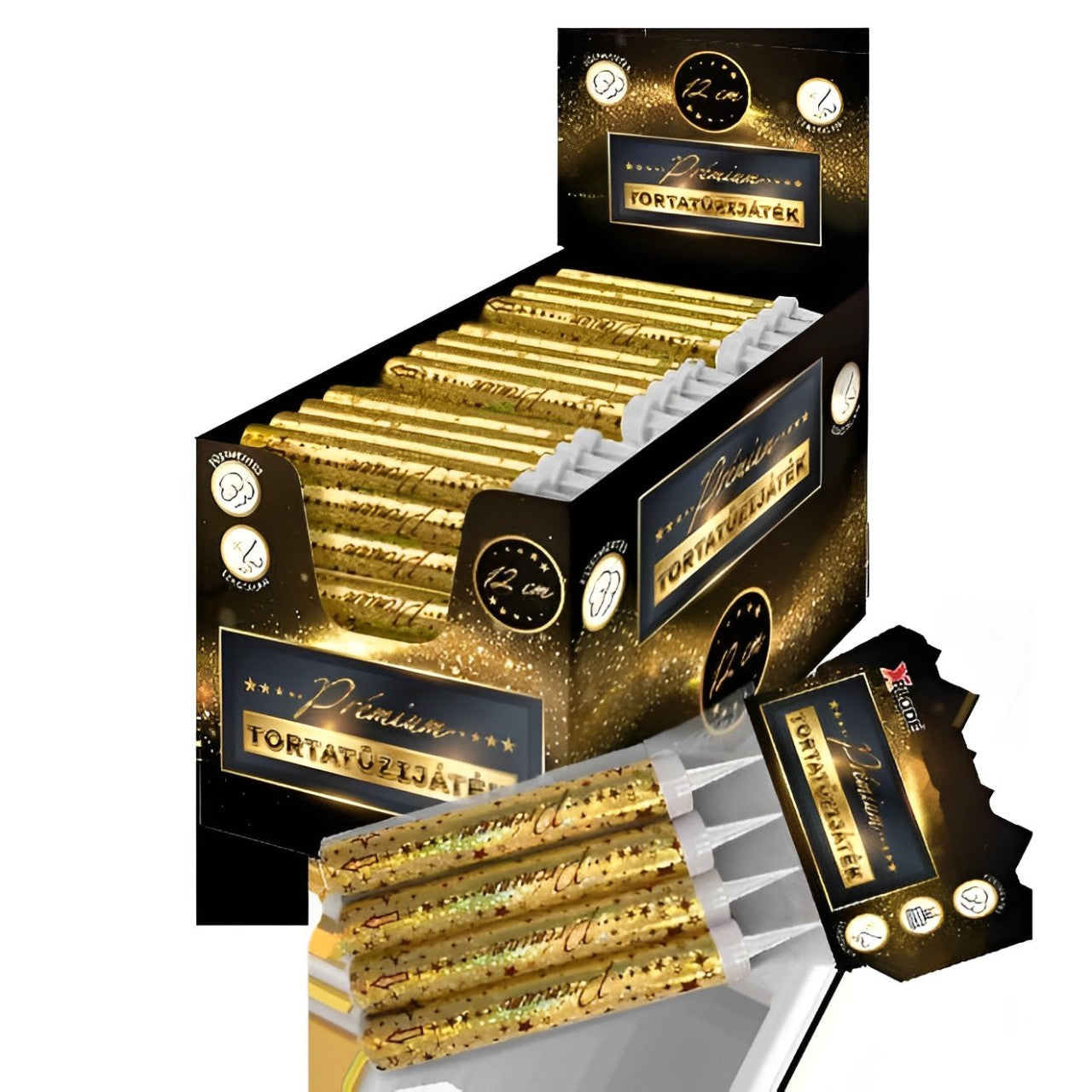 Set 4 Lumanari Artificii Pentru Tort Auriu