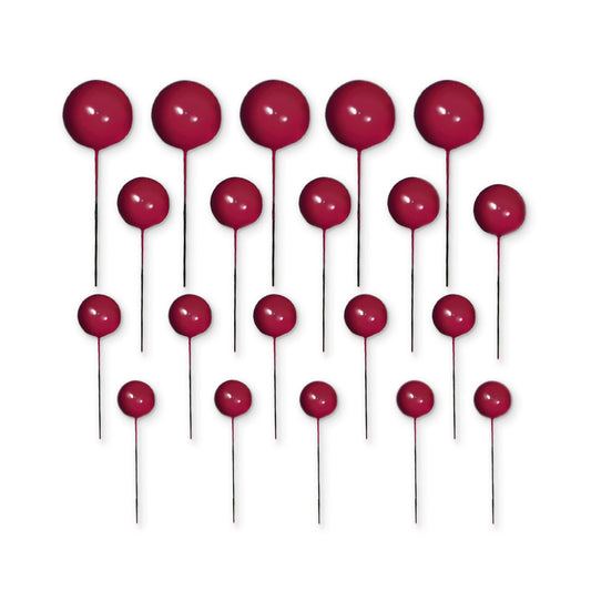 Set 20 Sfere Tort Topper Bordo Burgundy