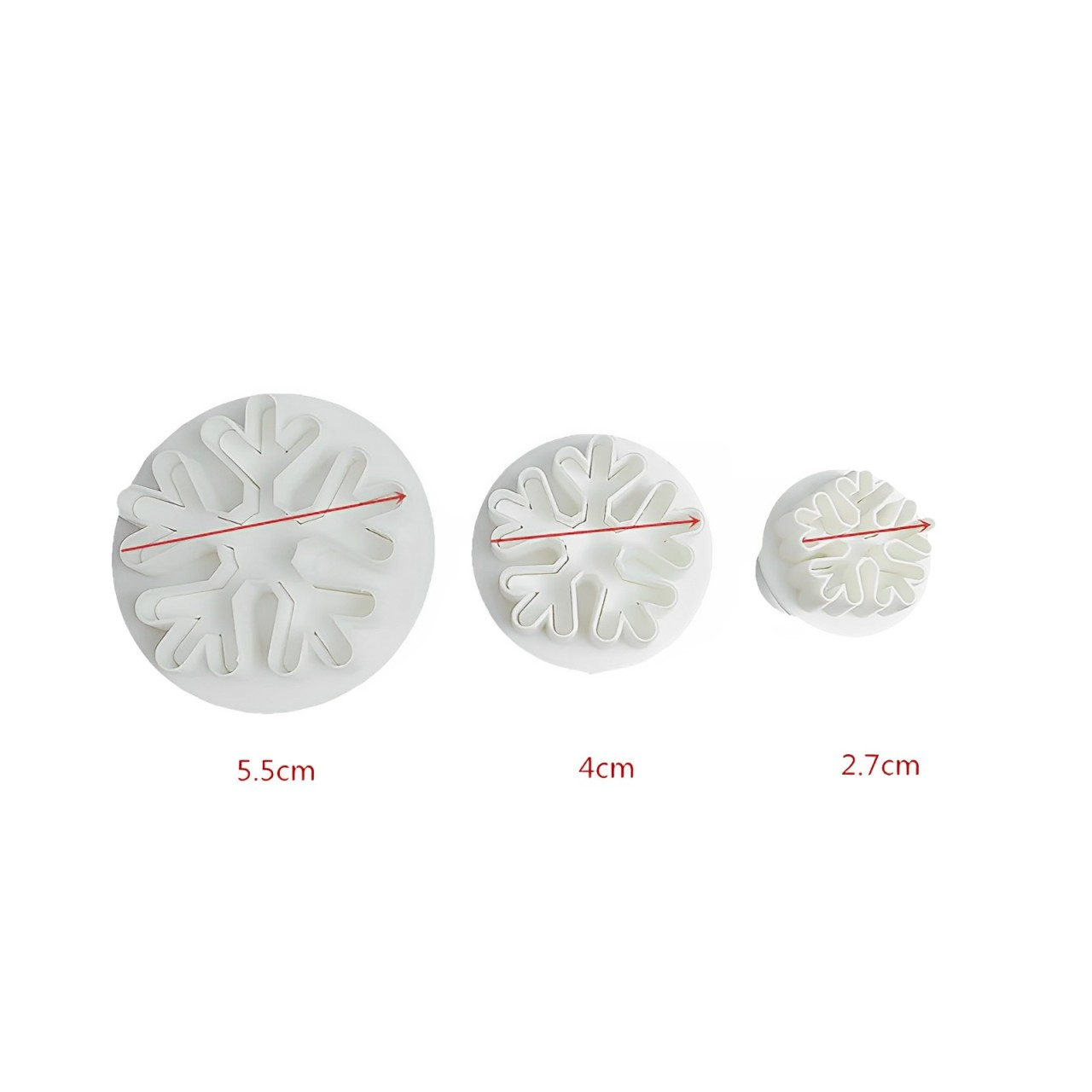 Set 3 Decupatoare Fulg De Zapada 3 Marimi (5.5 cm, 4 cm, 2.7 cm)