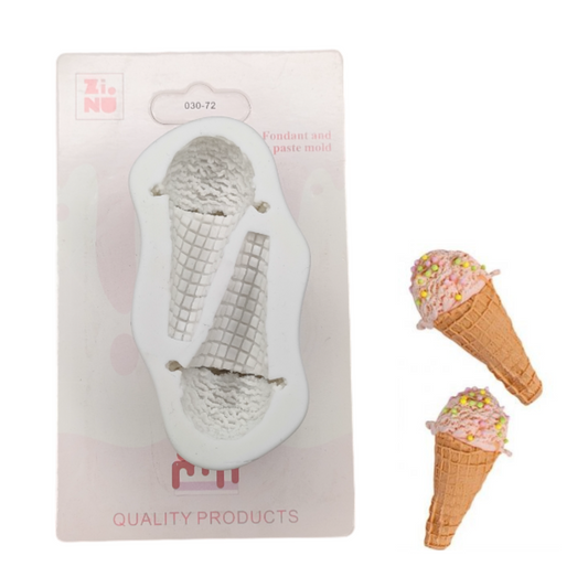 Forma Silicon Pentru Pasta de zahar Fondant Inghetata 2 Alveole