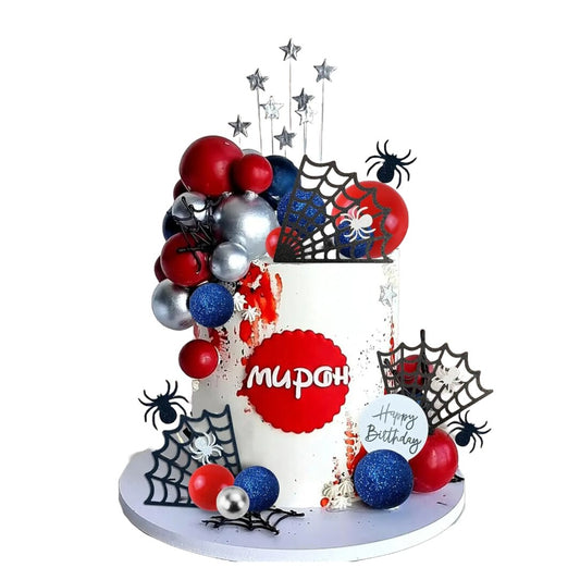 Set Complet Topper Tort Spiderman Zi De Nastere
