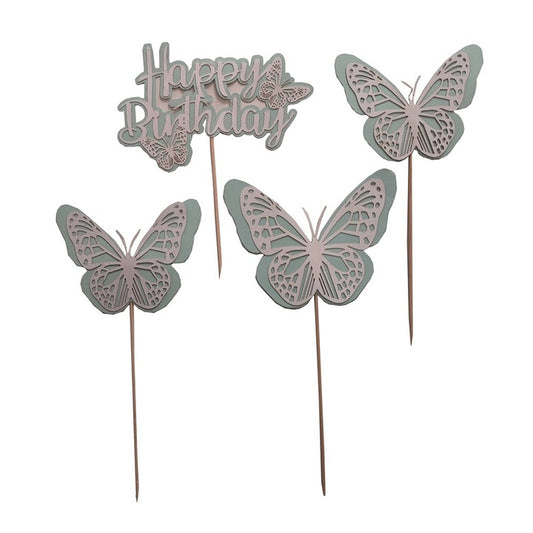 Set Topper Hartie "Fluturi Baby Blue Alb"