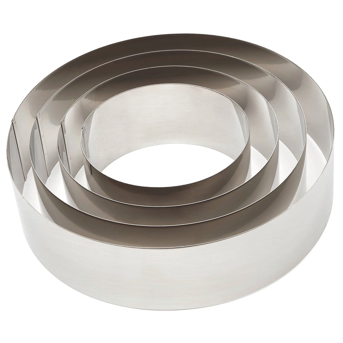 Set 4 Inele Metalice Pentru Blat Tort (18cm, 20cm, 22cm, 24 cm)