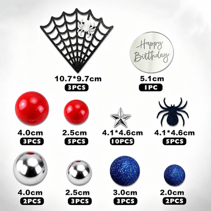 Set Complet Topper Tort Spiderman Zi De Nastere