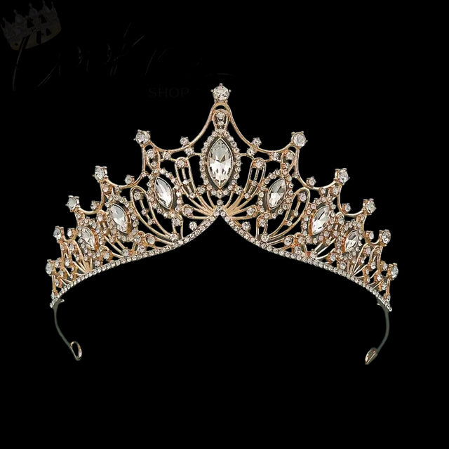 Coronita Topper Tort Tiara Auriu Oglinda 15 CM
