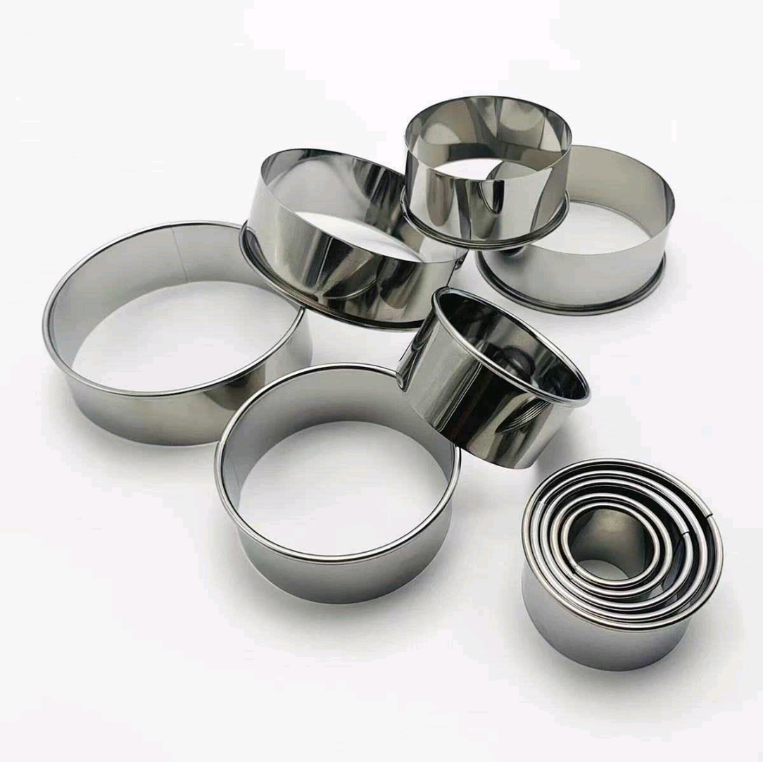 Set 10 Forme Inele Inox Pentru Prajituri Mousse