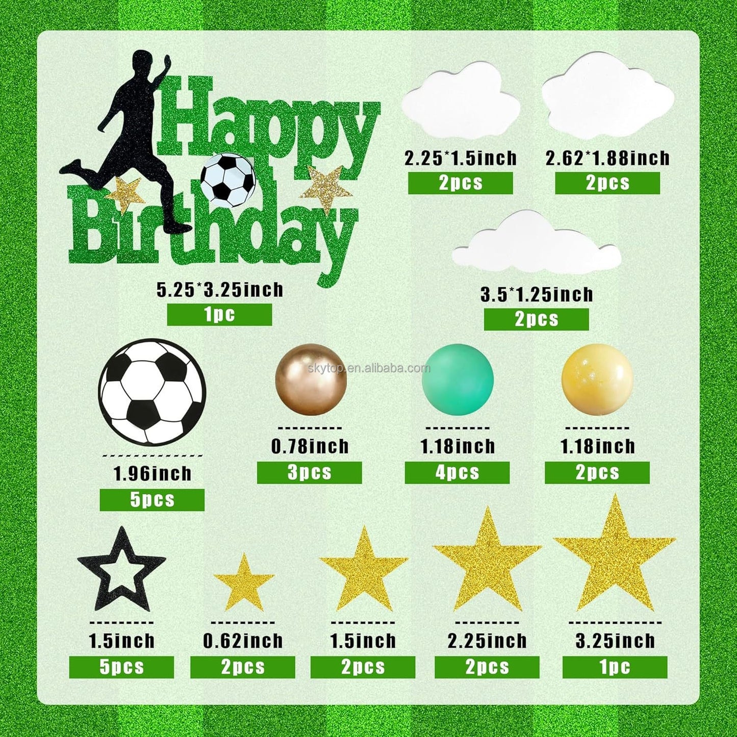 Set Complet Topper Tort Fotbal Zi De Nastere