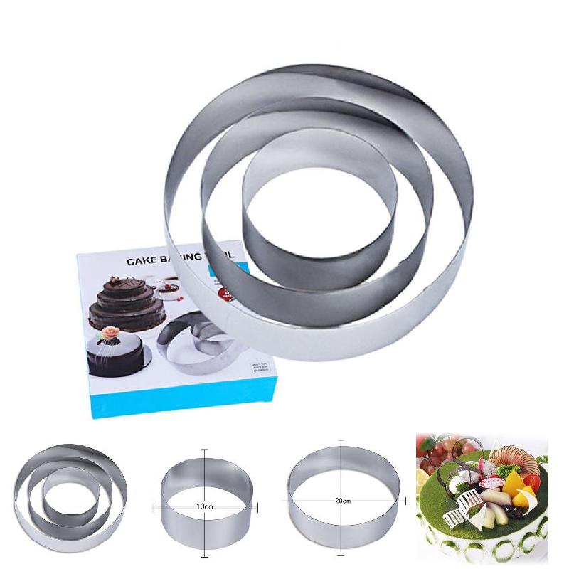 Set 3 inele inox pentru blat tort 10-20 cm