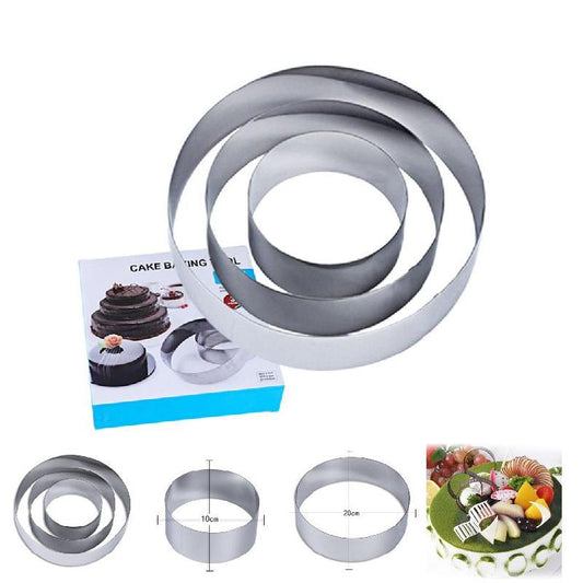 Set 3 inele inox pentru blat tort 10-20 cm