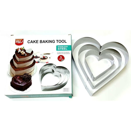 Set 3 inele inox pentru tort Model Inima