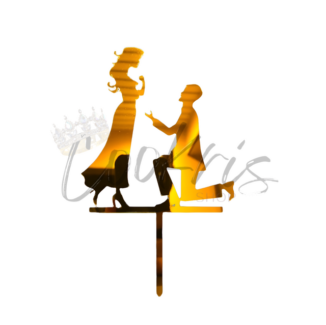 Topper Acrilic 16 x 11 cm Nunta Casatorie Vrei sa fii sotia mea