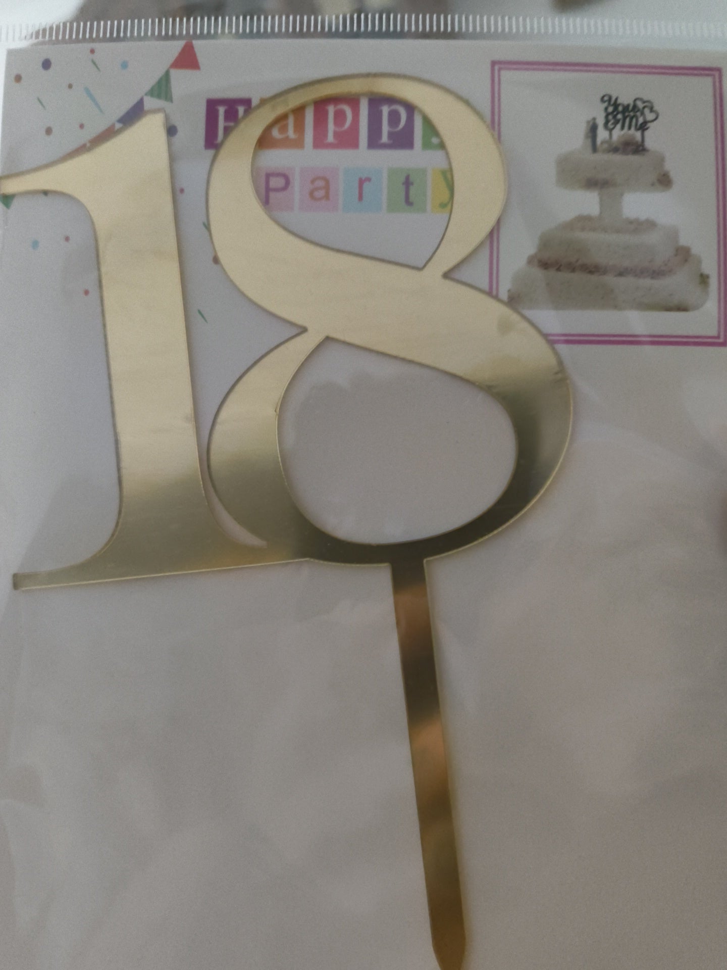 Topper Acrilic 18 Ani Auriu
