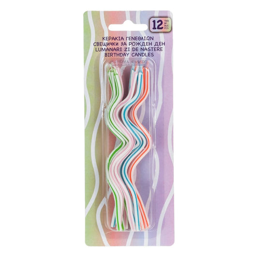 Set 12 lumanari multicolor tort