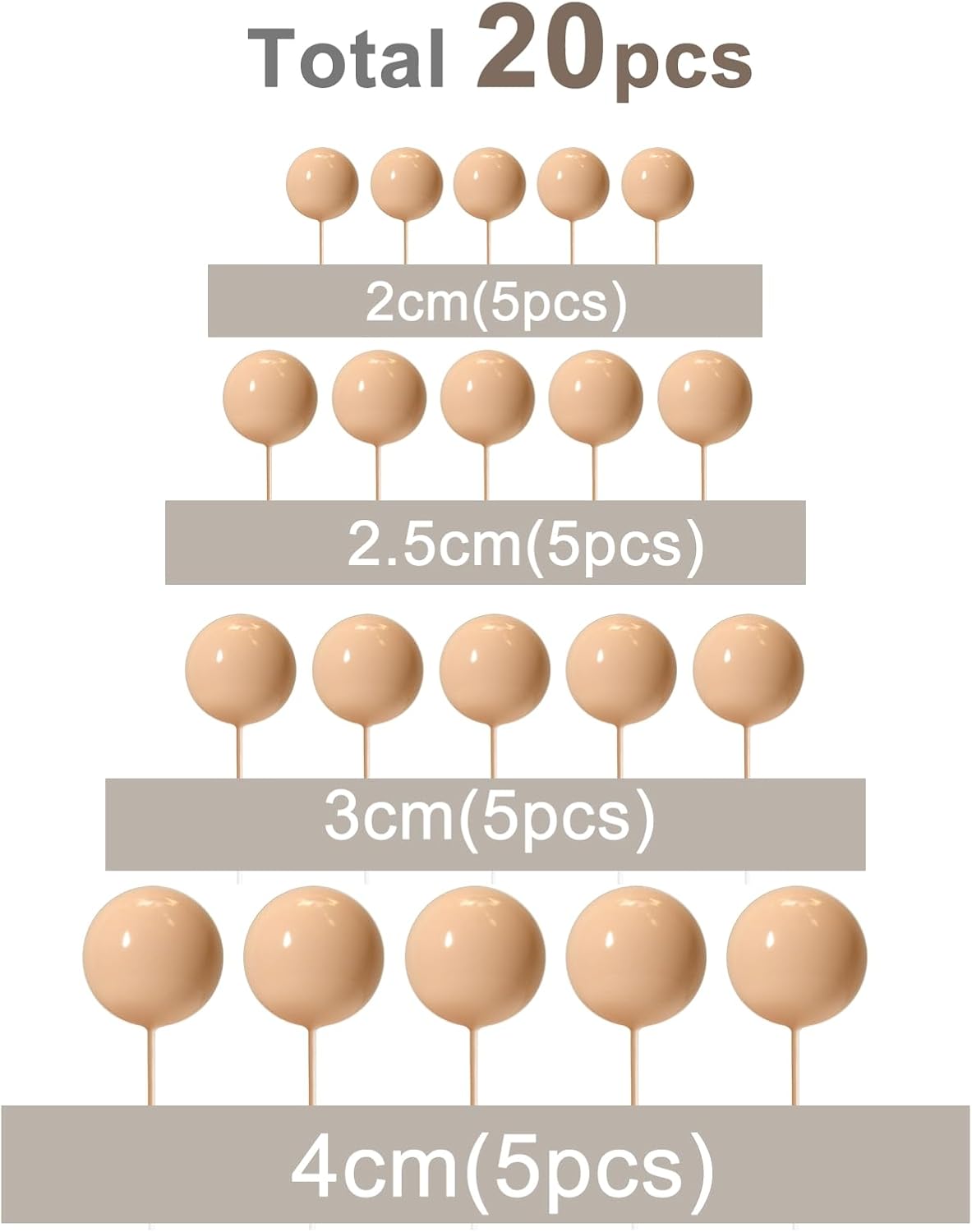 Set 20 Sfere Topper Tort Crem
