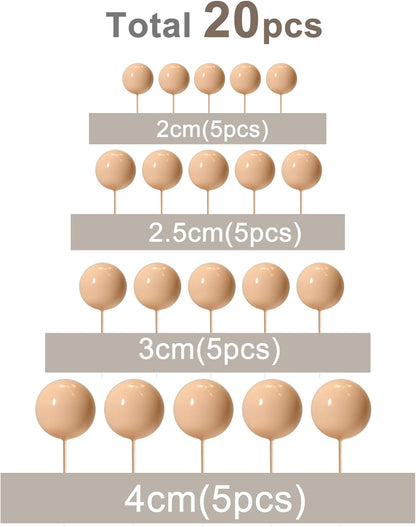 Set 20 Sfere Topper Tort Crem