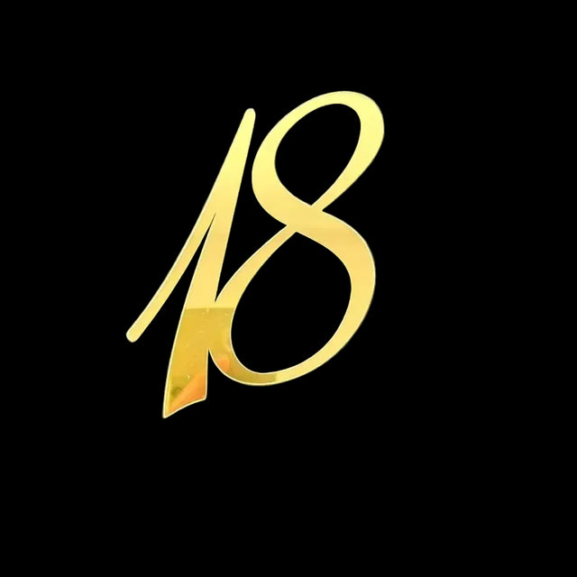 Topper Acrilic 18 Ani Auriu Model 3