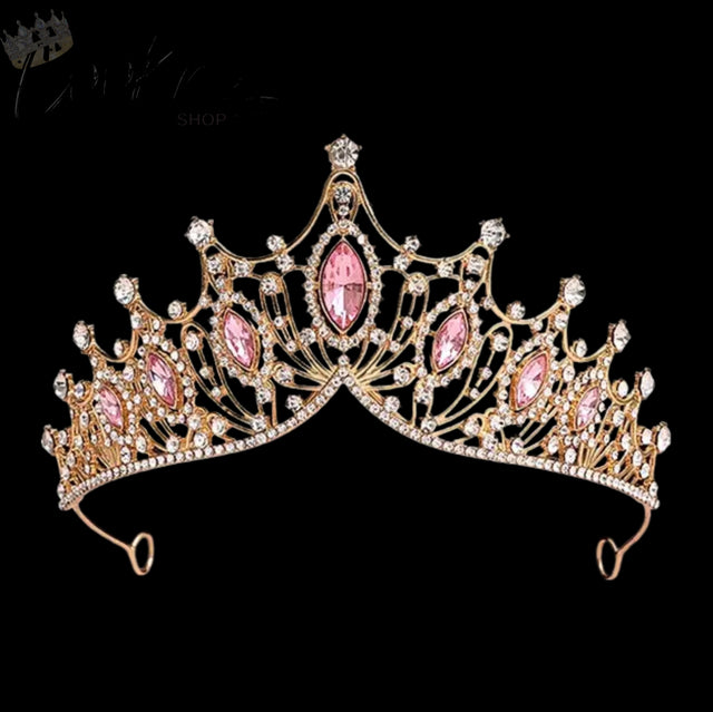 Coronita Topper Tort Tiara Auriu Roz 15 CM
