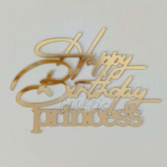 Topper Acrilic Happy Birthday Princess