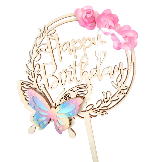 Topper Lemn Happy Birthday Model Fluture